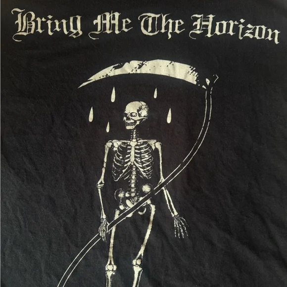 Bring Me The Horizon BMTH 2013 Skeleton & Scythe Black Tank Top Women’s Size S - Picture 2 of 3